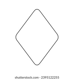 A large black outline diamond on the center. Vector illustration on white background