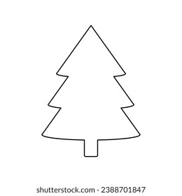 A large black outline fir-tree symbol on the center. Vector illustration on white background
