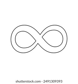 A large black outline infinity symbol on the center. Vector illustration on white background