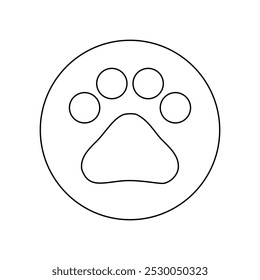 A large black outline pet symbol on the center. Vector illustration on white background