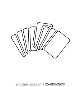 A large black outline playing cards symbol on the center. Vector illustration on white background
