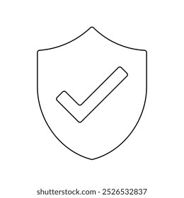 Ein großes, schwarzes Symbol für das Umrissschutzzeichen in der Mitte. Vektorgrafik auf weißem Hintergrund