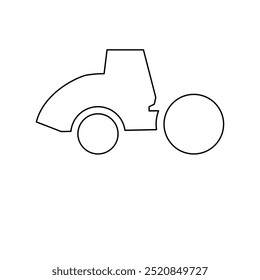 Un Grande símbolo de rodillo de carretera de contorno negro en el centro. Ilustración vectorial sobre fondo blanco