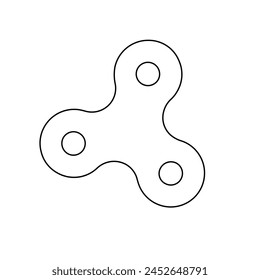 A large black outline spinner symbol on the center. Vector illustration on white background