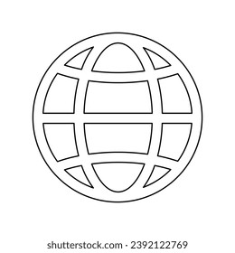 A large black outline web symbol on the center. Vector illustration on white background