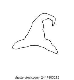 A large black outline wizard hat symbol on the center. Vector illustration on white background