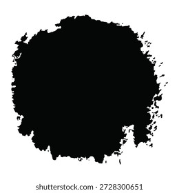 Una Grande mancha de pintura negra domina el centro de un fondo blanco, creando un contraste visual sorprendente. La mancha tiene un borde áspero y texturizado y un interior liso y oscuro. La Imagen es abstracta y expresiva, invitando al espectador a Explore sus cualidades emocionales y artísticas.