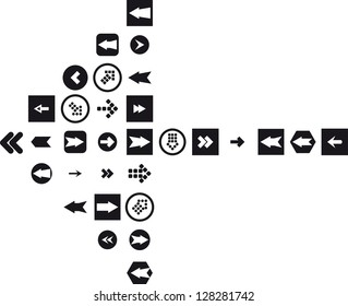 Large black and white arrow