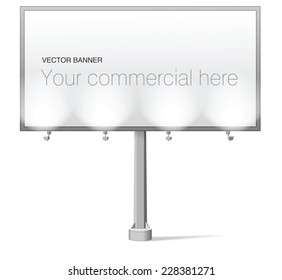 Large blank, empty, white vector billboard screen on white background for you advertisement and design