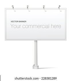 Large blank, empty, white vector billboard screen on white background for you advertisement and design