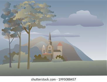 Grossblauer Schmetterling und zwei dunkle Schmetterlinge mit Lilien