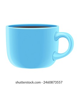 Grande taza de cerámica azul de té o café aislado sobre un fondo blanco . Imagen producida sin el uso de ningún tipo de software de IA en ninguna etapa.