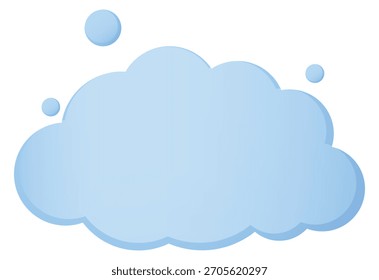 Una Grande nube azul con copos de nieve blancos