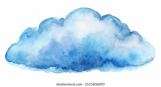 A large blue cloud with white wispy edges. The cloud is very large and takes up most of the image