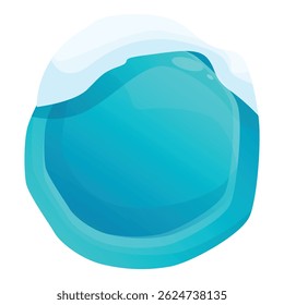 Large blue iceberg is floating in cold water