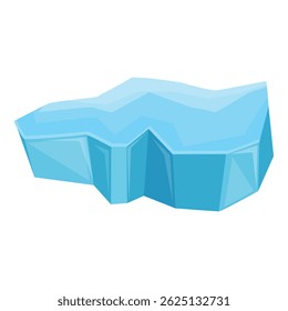 Large, blue iceberg floating in the ocean, a symbol of global warming