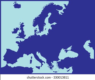 large blue map of europe