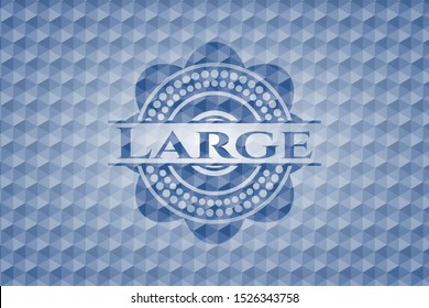 Large blue polygonal emblem. Vector Illustration. Detailed.