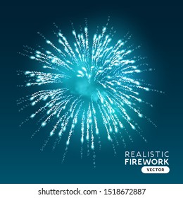 A large blue realistic vector firework special effect.