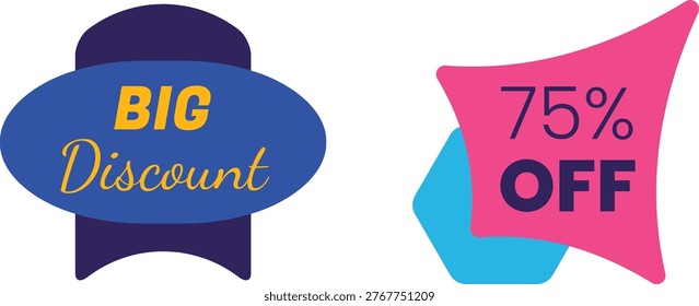 Large blue speech bubble promoting a substantial discount offer