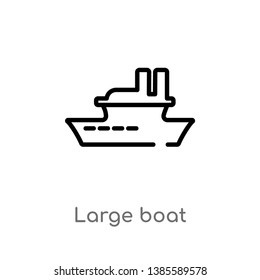 large boat vector line icon. Simple element illustration. large boat outline icon from transport concept. Can be used for web and mobile