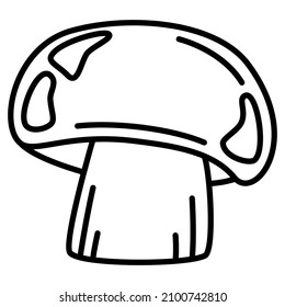 A large boletus, an edible forest mushroom. Vector icon, outline, isolated