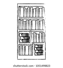 large bookcase with different books literature