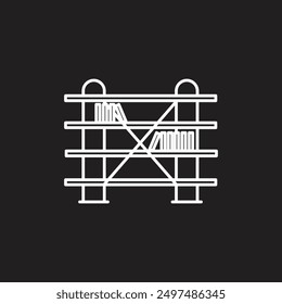 Large bookshelf flat vector design