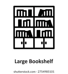 Large Bookshelf Vector icon which can easily modify or edit

