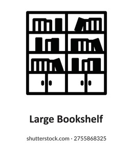 Large Bookshelf Vector icon which can easily modify or edit

