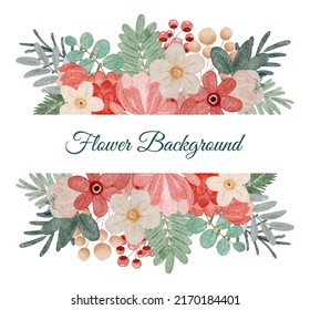 Large Botanical set of wild flowers. Set of Separate parts and bring together to beautiful bouquet of flowers in water colors style on white background, flat vector illustration