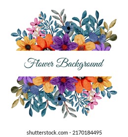 Large Botanical set of wild flowers. Set of Separate parts and bring together to beautiful bouquet of flowers in water colors style on white background, flat vector illustration