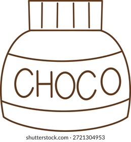 Großes Flaschensymbol mit Schokoladenmarmelade.