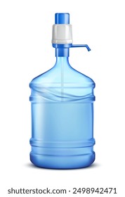 A large bottle of water with a pump on a white background. Vector illustration