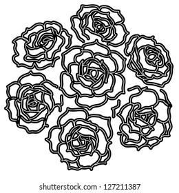 Large bouquet of roses. vector