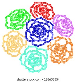 Large bouquet of roses. vector