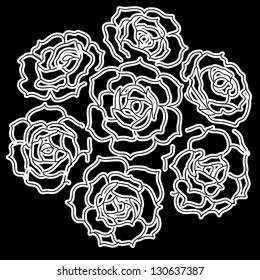 Large bouquet of roses. vector