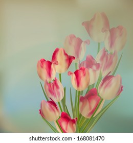 Large bouquet of tulips on the background . And also includes EPS 10 vector