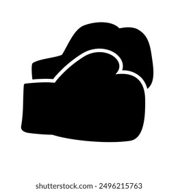 A large boxing gloves symbol in the center. Isolated black symbol