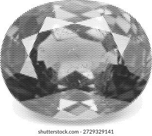 Pedra de diamante brilhante grande no estilo duotônico de meio-tom para projetos de luxo e joias