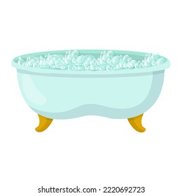 Large bubble bath. Bathroom plumbing. Vector graphics on a white background.