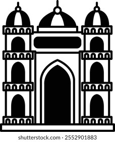 A large building with domes and trim
