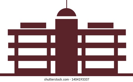 Large building icon in trendy flat style isolated on white background
