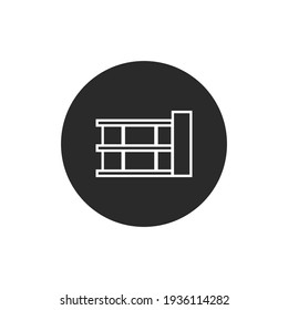 Large building line art icon, clean vector pictogram for simple symbol