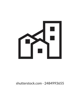 large buildings with minimalist and simple designs logo vector