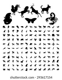 A Large Bundle Set Of High Quality Very Detailed Animal Silhouettes 