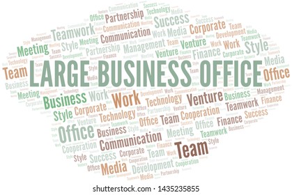 Large Business Office word cloud. Collage made with text only.