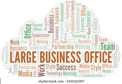 Large Business Office word cloud. Collage made with text only.