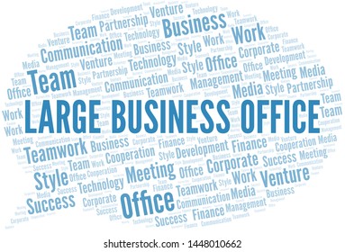 Large Business Office word cloud. Collage made with text only.