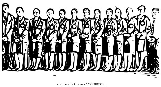 Large business team union concept.